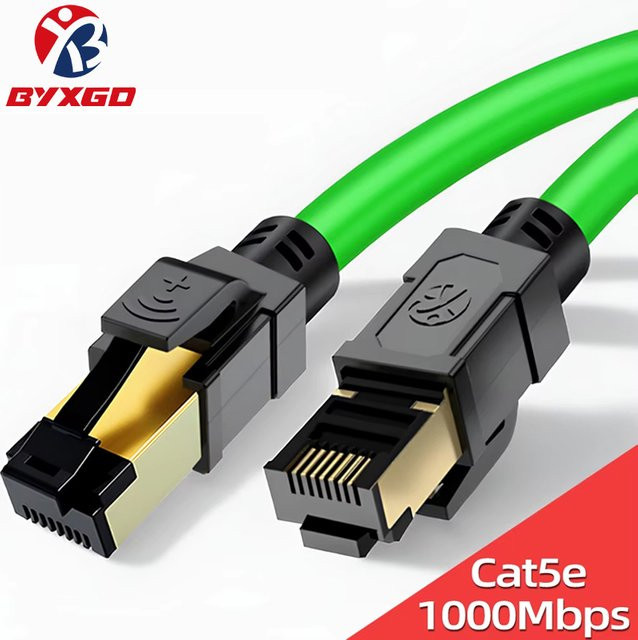 BYXGD Cat5e SFTP Industrial Ethernet Kabel RJ45 LAN Netzwerkkabel für Profinet und POE, Ölbeständig, Blau/Grün - Bild 1