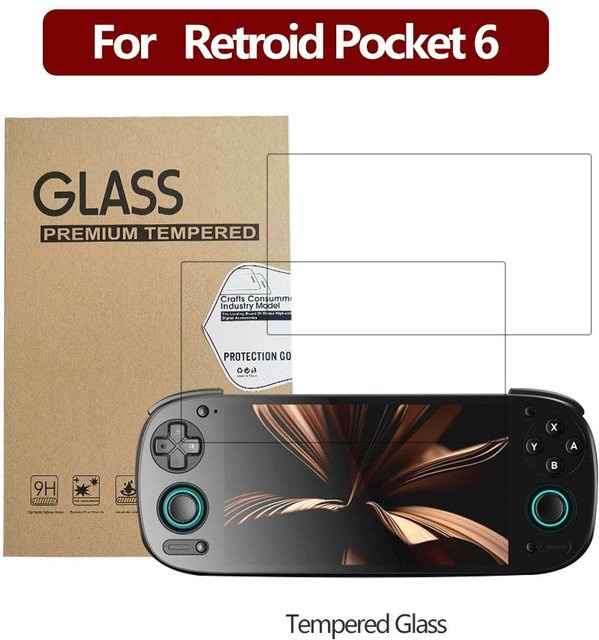 Displayschutzfolie aus gehärtetem Glas für Retroid Pocket 6, 9H-Härte, transparent und kratzfest - Bild 1