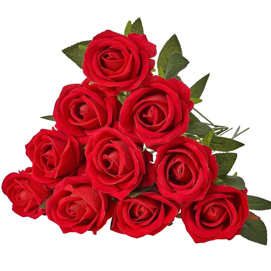 500 Stück Künstliche Rote Rosen von Buying Solutions, MB als Realistischer Strauß aus Samt und PE für Hochzeit, Party und Dekoration - Bild 6