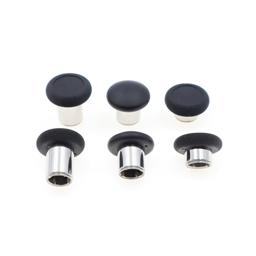 TingDong Metall-Pilzkopf-Wippenknöpfe für Xbox One Elite Series 1 Controller, 1 Paar, Schwarz, Set mit hohen, mittleren und niedrigen Tasten - Bild 3