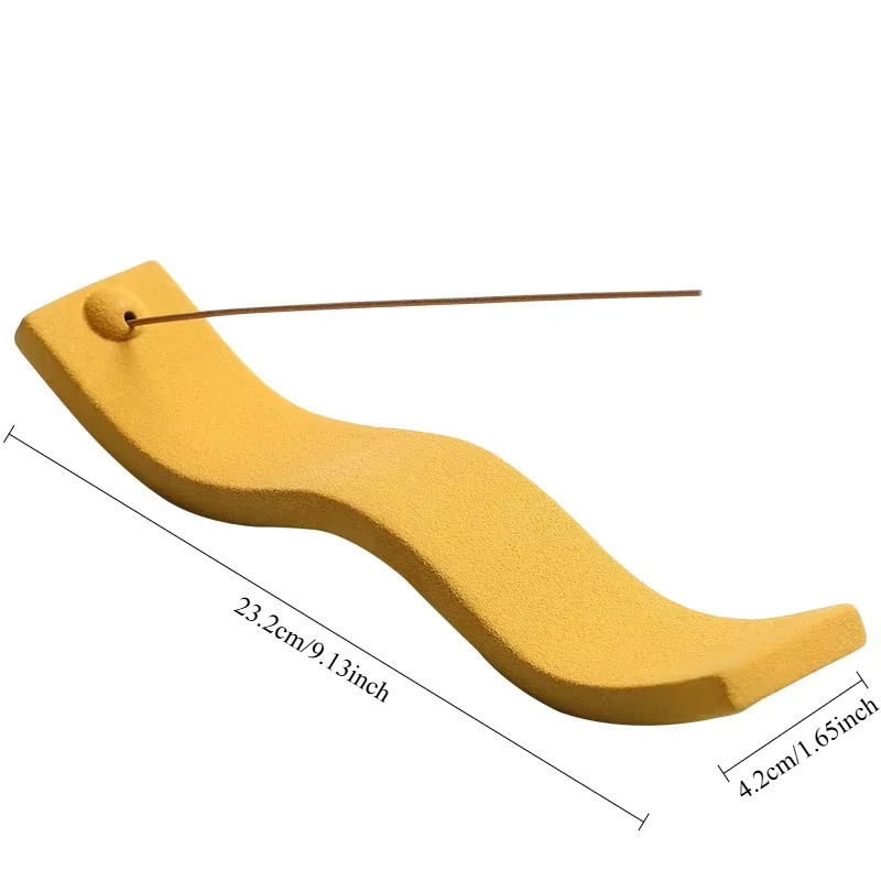 Räucherstäbchenhalter aus Keramik von MYHEYMEILY in Weiß und Gelb, minimalistisches Räuchergefäß für die Tischdekoration - Bild 1
