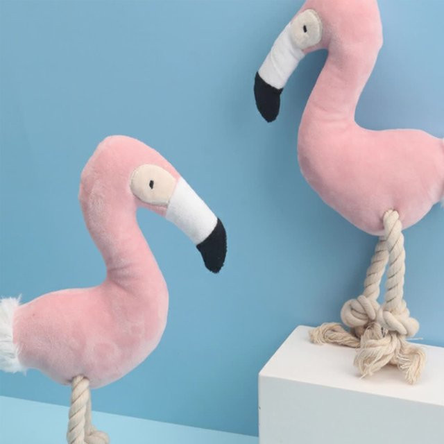 Shiba Inu Flamingo Plüschtier, interaktives Haustier Spielzeug mit Zähneknirschen - Bild 1