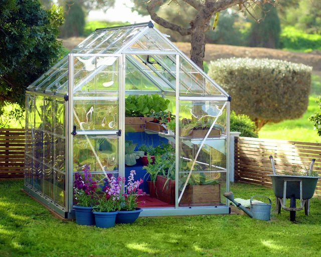Palram Canopia Harmony Gewächshaus Silber mit Polycarbonat-Paneelen und Fundamentrahmen, B/T/H: 250 x 190 x 185 cm - Bild 3