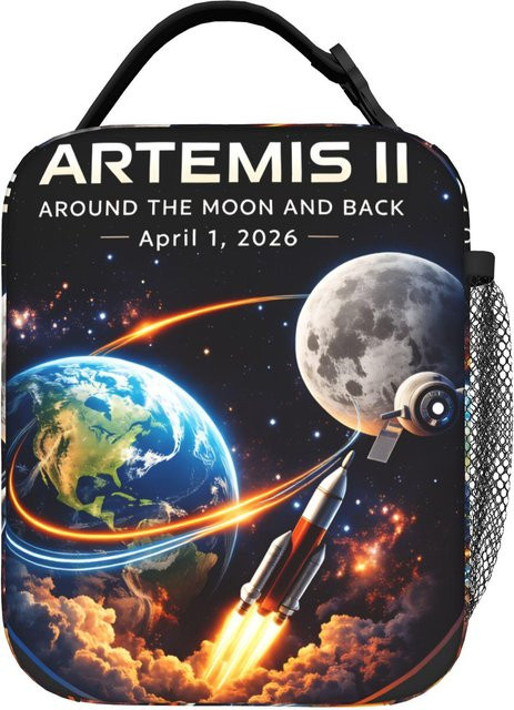 Fancy Style Studio Artemis II Mondmission Lunchtasche Thermische Brotdose Wasserdicht und Tragbar in Multicolour - Bild 1
