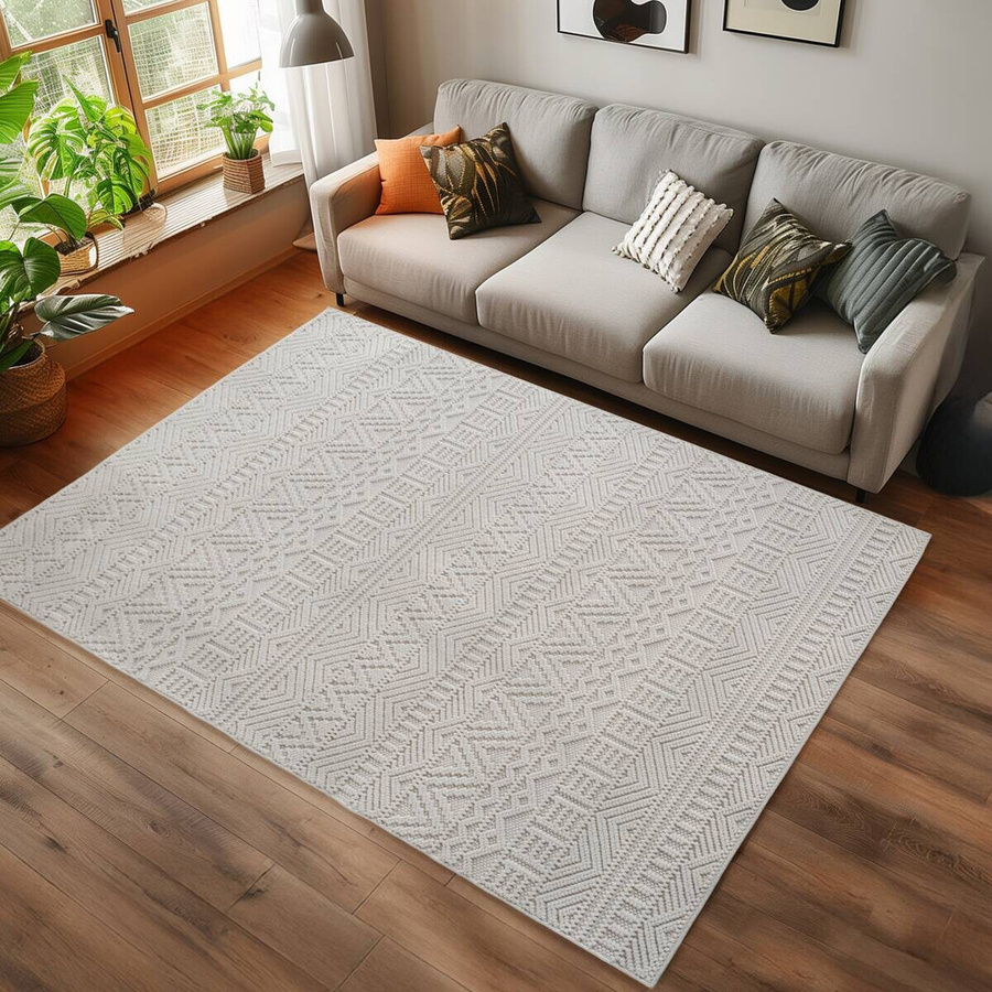 Ayyildiz Kurzflorteppich Helix Creme B/H/L: 140 x 0,7 x 200 cm - Bild 2