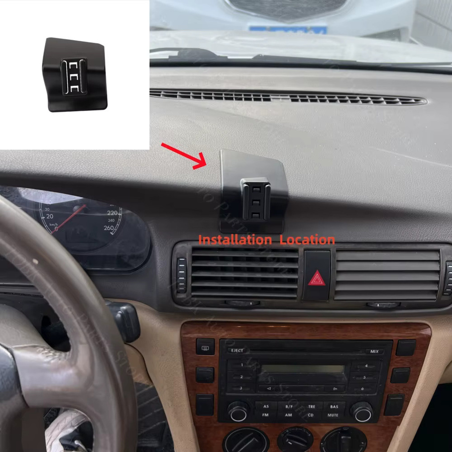 Magnetischer Telefonhalter mit kabellosem Laden für Volkswagen VW Passat B6 R Line 2005-2007, MagSafe-kompatible Halterung in Schwarz - Bild 2
