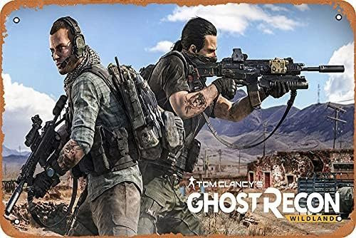 Zuhhgii Retro-Blechschild Tom Clancys Ghost Recon Wildlands Metallschild im Vintage-Look, Mehrfarbig, Rechteckig, Breite: 20,0 cm, Höhe: 14,0 cm - Bild 1
