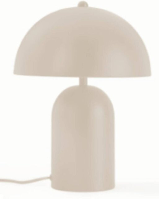 Nolo Tischleuchte Armin in Weiß oder Beige aus Metall mit 2 E14 Fassungen für dein Schlafzimmer oder Home-Office - Bild 1