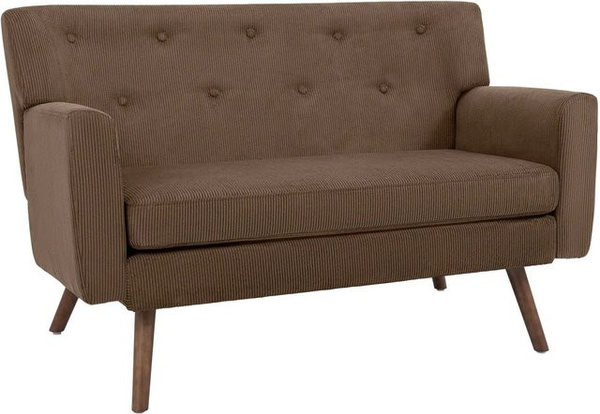 DELUKE Sofa ARNE 2-Sitzer aus Cord in Dunkelbraun, B/T/H: 120 x 74 x 81 cm