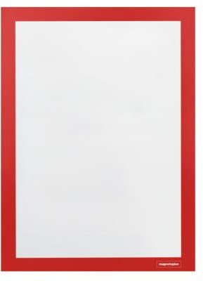Magnetofix Inforahmen mit Magnetpolen, A4 Hoch- und Querformat, selbstklebend, PP, rot, 2 Stück - Bild 1