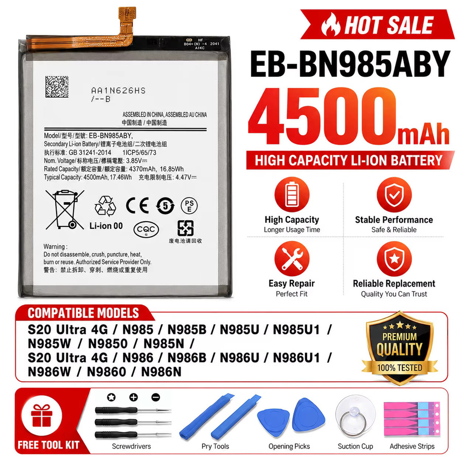 Ersatzakku für Samsung Galaxy S21 S21 Ultra S21 Plus S20 FE A41 A51 5G A70 Note 20 Note 20 Ultra A02S - Bild 3