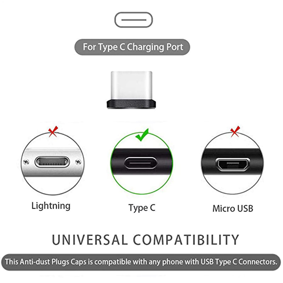 2er-Set USB Typ-C Staubschutzstecker in Silber mit Bürsten zum Schutz deines Anschlusses für Handy und Tablet - Bild 2