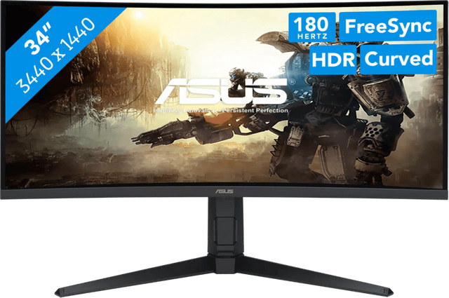Asus TUF Gaming VG34VQL3A Gaming-Monitor, 34 Zoll, VA-Panel, QHD 3440 x 1440 Pixel, 180 Hz, Schwarz - Bild 1