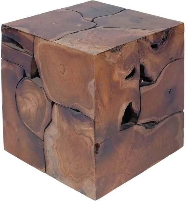 vidaXL Hocker 2er Set aus Massivholz Teak in Braun B/T/H: 40 x 40 x 45 cm - Bild 1