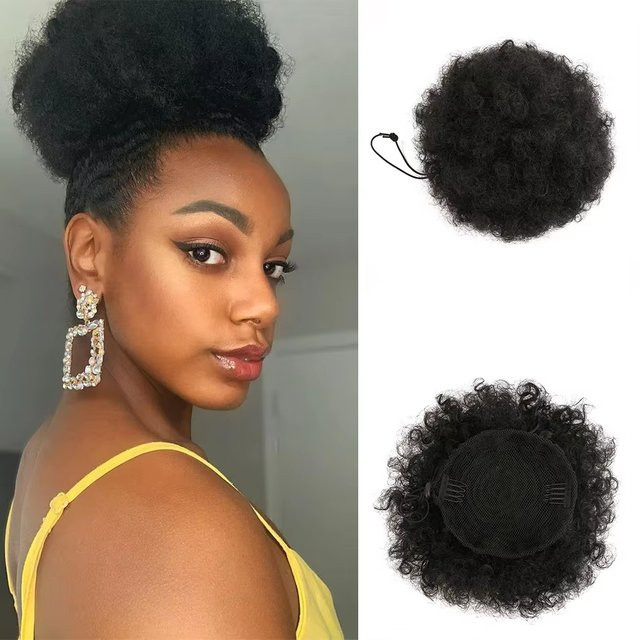 Dula A Hair Afro Pferdeschwanz, Lockiges Brasilianisches Remy Echthaar, Unisex - Bild 1