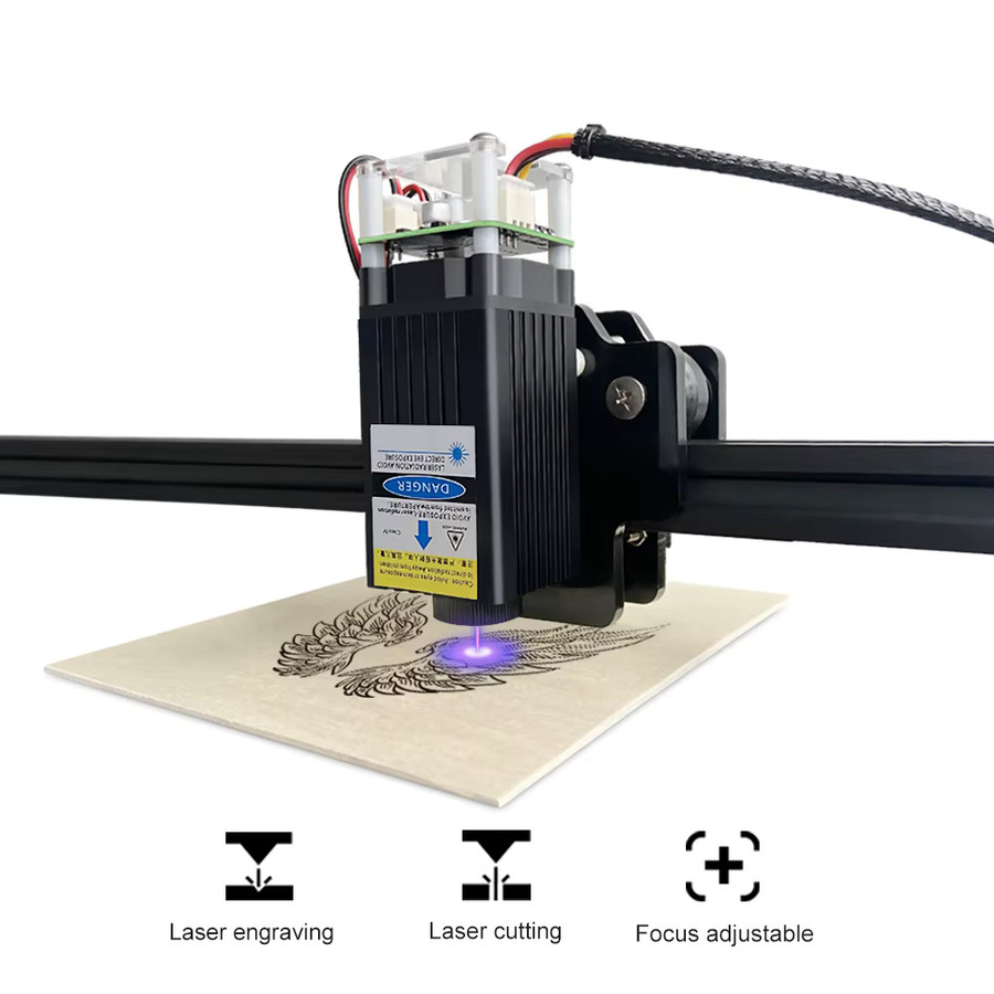 LASER TREE Laser Modul 4W Optische Leistung 450nm Blaues Licht mit TTL und PWM für Laser Gravierer und Holzbearbeitung DIY - Bild 2