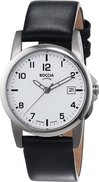 Boccia Damenuhr, Titan, Quarz, 29 mm, Leder, Silber, 5 ATM - Bild 1