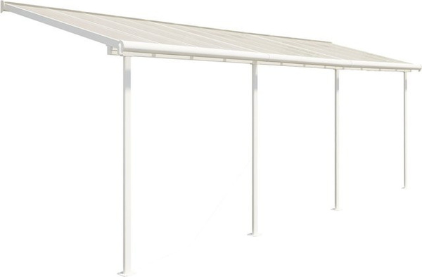 Palram-Canopia Aluminium Terrassenüberdachung Sierra mit Doppelstegplatten, Weiß, B: 670 cm, T: 230 cm