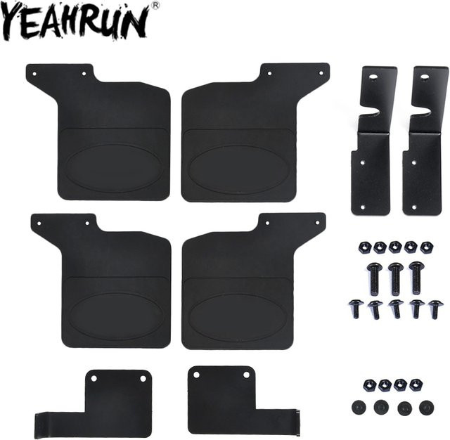 YEAHRUN Gummi-Schmutzfänger vorne und hinten für 1/10 RC Crawler Car TRX4 Trx-4 Upgrade-Teile Schwarz - Bild 1