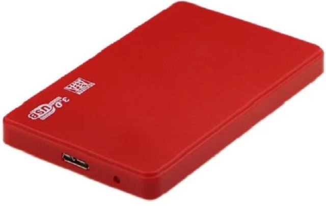 Kebidumei USB 3.0 HDD Gehäuse für 2,5 Zoll SATA SSD Festplatten, 5Gbps Übertragungsgeschwindigkeit, externes mobiles Gehäuse für Laptop, Rot - Bild 1