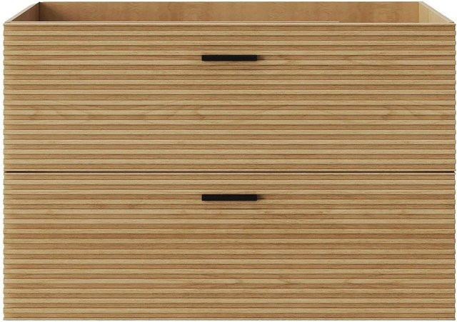 Waschbeckenunterschrank Sarone von Vente-unique in Naturfarben Hell mit Rillenstruktur, Breite: 80 cm, Tiefe: 46 cm, Höhe: 55 cm - Bild 1