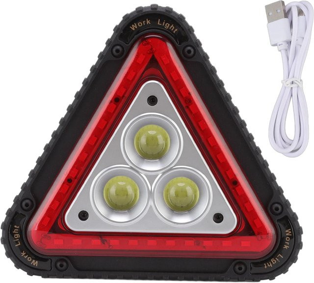CosyHome COB Arbeitsleuchte Dreieck Multifunktionales LED Flutlicht mit USB-Aufladung in Rot und Schwarz - Bild 1