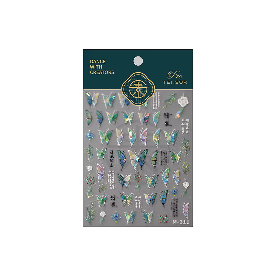 NAILFYOU Nail Art Aufkleber, Schmetterling, bunte 5D Diamant-Dekorationsaufkleber - Bild 2
