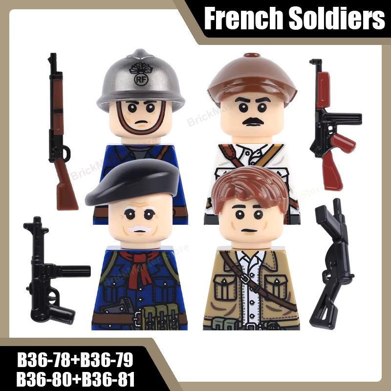 BRICKPANDA Militär Armee Französischer Gewehrschütze Offizier Sturmtruppen Figur, Soldaten, Einzelfigur - Bild 3