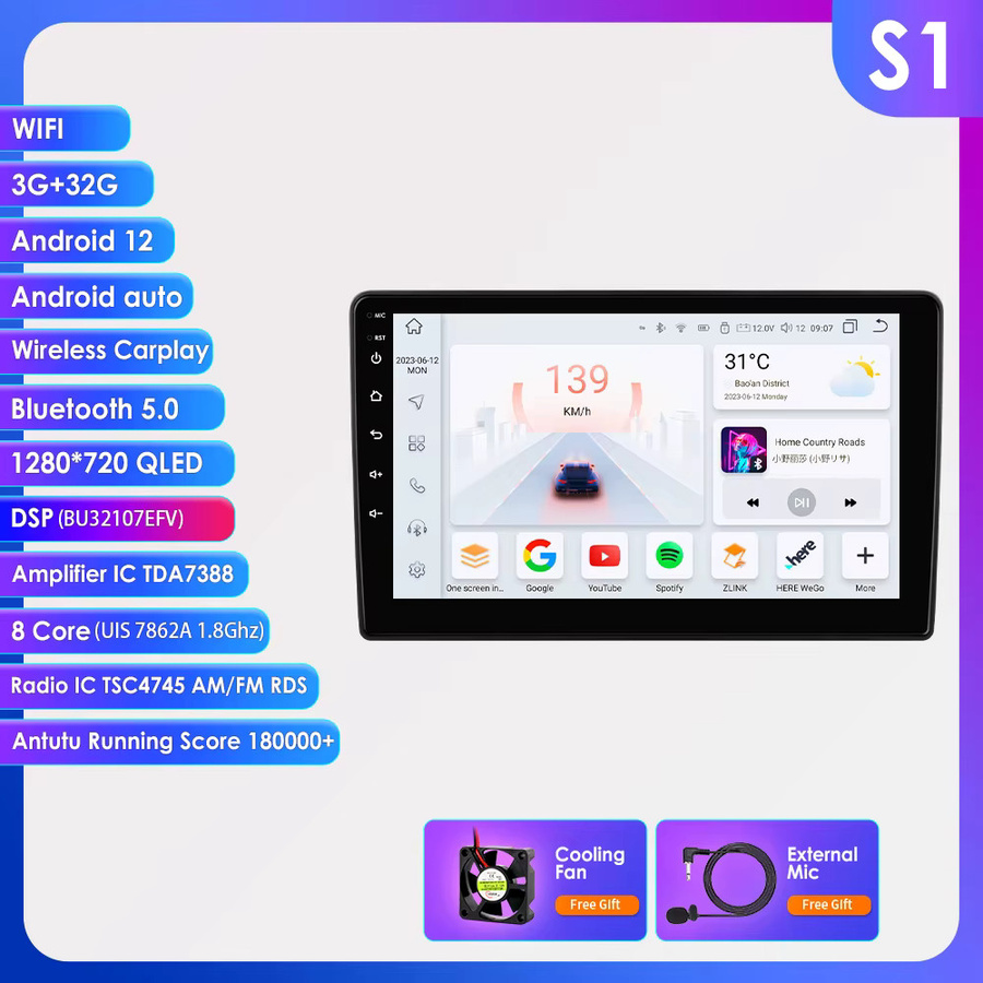 OSSURET Android 13 Autoradio mit 360 Kamera, GPS und 4G für Opel Zafira B und Astra H, Multimedia-System mit Carplay, Schwarz - Bild 5