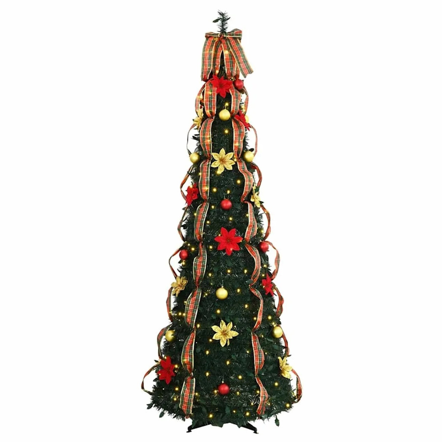 vidaXL Künstlicher Weihnachtsbaum in Grün mit 150 warmweißen LEDs, Höhe: 180 cm - Bild 2