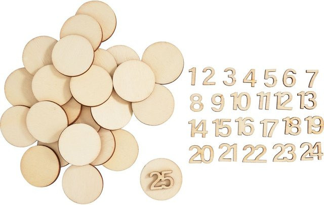 Artemio Adventszahlen Numbers & Circles aus Holz in Braun und Beige im rustikalen Design - Bild 1