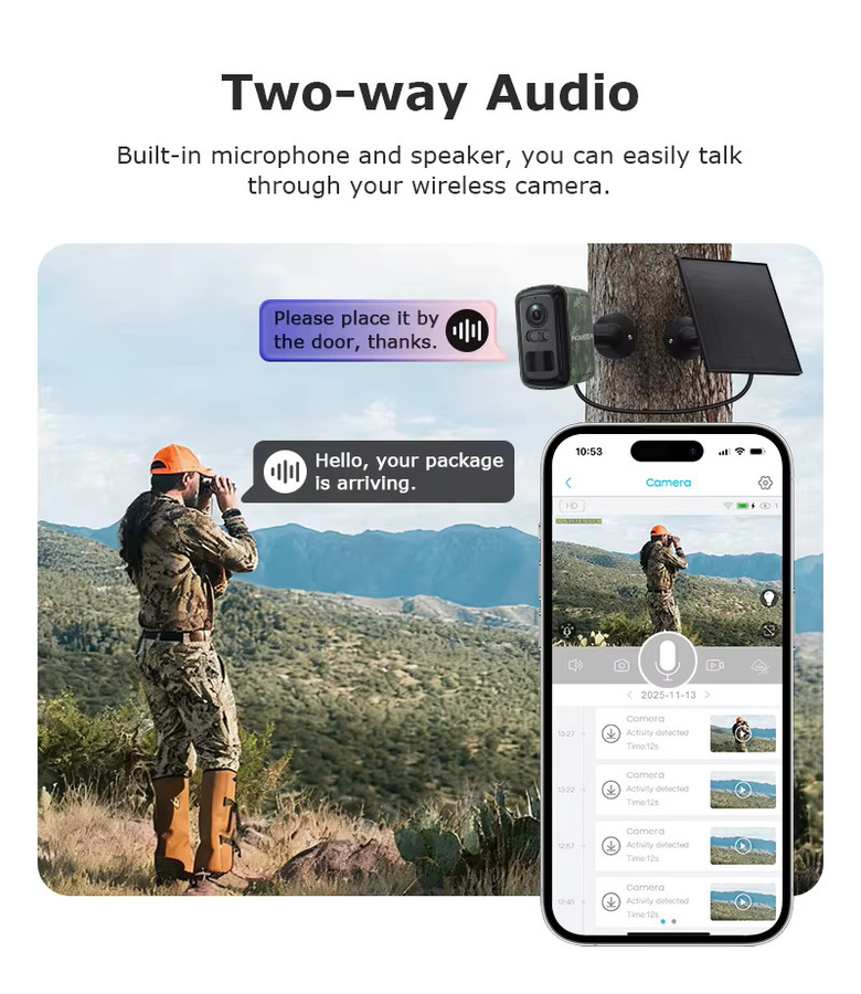 INQMEGA 5MP Mini Solar 4G Outdoor Überwachungskamera in Camouflage mit WiFi, PIR-Erkennung und Auto-Tracking via UBox App - Bild 5