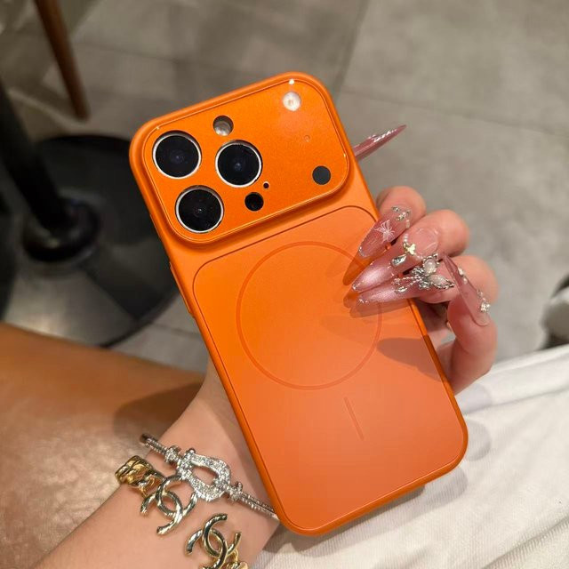 AG Nano Matte Glass Hülle für iPhone kompatibel mit iPhone 17 Air 16 15 14 Plus 13 17 Pro Max in Orange mit MagSafe Magnetische Hardcover Schutzhülle - Bild 1
