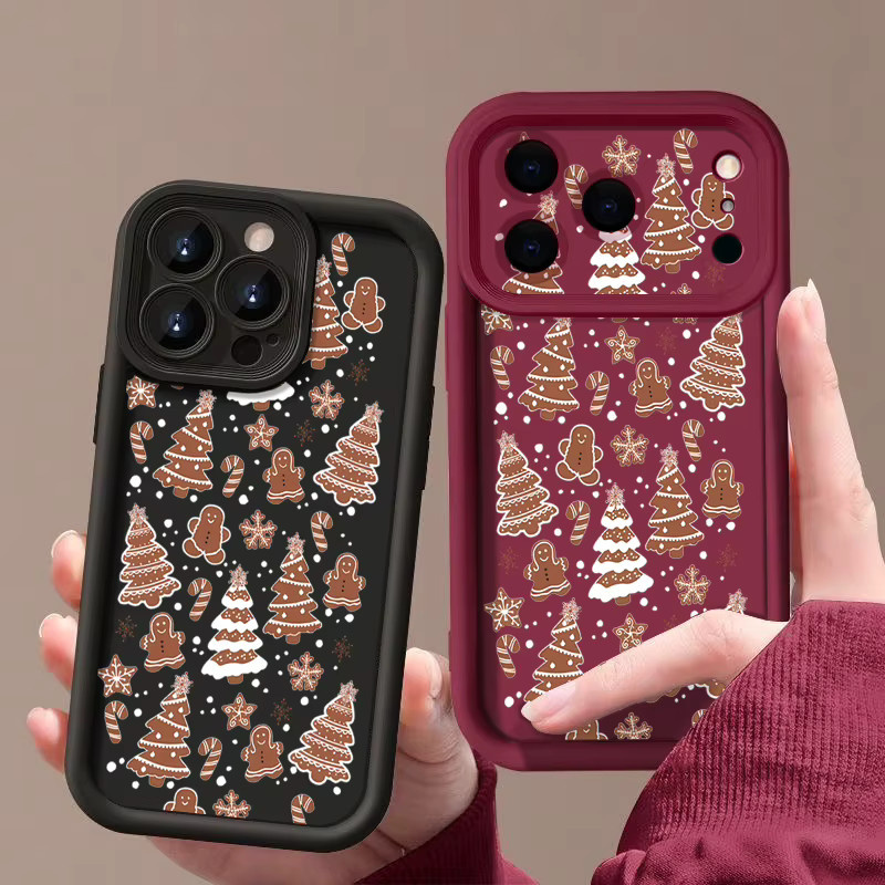 Stoßfeste TPU-Silikon Handyhülle mit Frohe Weihnachten Bäume Design für Apple iPhone 17 16 15 14 13 12 Pro Max und weitere Modelle, Blau/Mehrfarbig - Bild 2