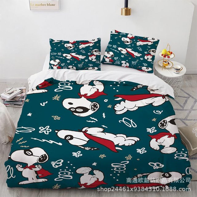 Lodestar Snoopy Bettwäscheset mit Bettbezug und Kissenbezug, Blau, US King, Breite: 259 cm, Tiefe: 228 cm - Bild 1