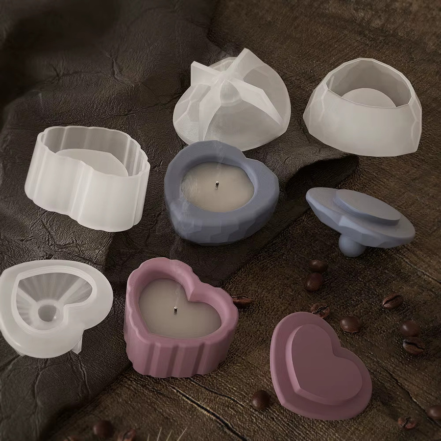 UDOCOOL Silikonform für Relief Rose und Herz zur Gestaltung von Kerzen, Harz- und Betonornamenten sowie Tassen im Retro-Stil - Bild 3