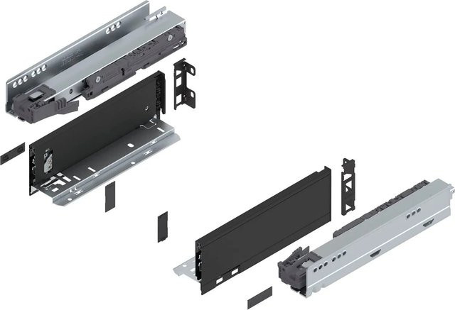 Blum Legrabox Pure Set Vollauszug Tip-On Carbonschwarz 1 Paar Tiefe: 270 mm Tragkraft: 40 kg - Bild 1