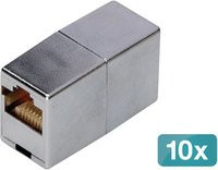 Digitus Cat.5e Modulare RJ45 Ethernet LAN Kupplung, Silber, 10 Stück - Bild 2