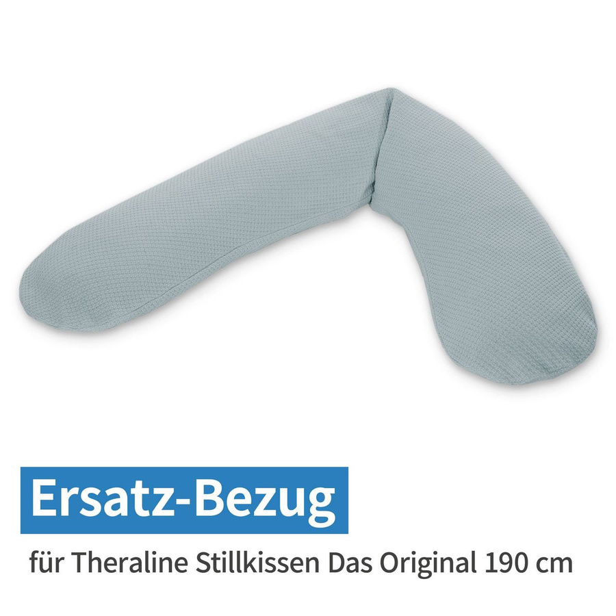 Theraline Ersatzbezug für das Original Stillkissen aus Feinstrick in Nebelblau, 190 cm - Bild 1