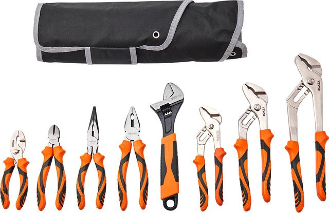 VEVOR 8-teiliges Zangen-Set aus gehärtetem Stahl in Orange inklusive Werkzeugtasche - Bild 1
