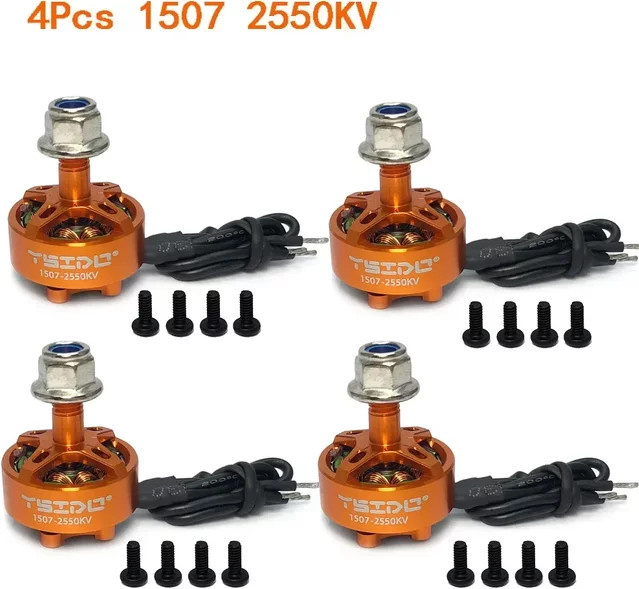 TIMEA Brushless Motor 1507 für 3 Zoll Freestyle FPV Drohnen, Orange - Bild 1