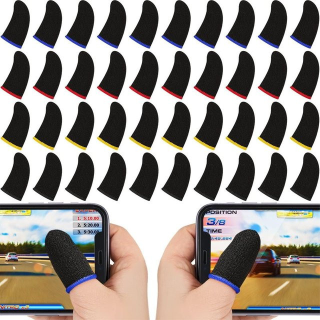 Gaming Finger Sleeves atmungsaktive Gaming Ärmel für Controller in Schwarz und Gelb - Bild 1