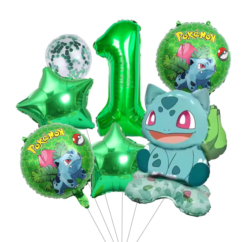 Potdemiel Pokemon Ballon Set, 7-teiliges Set, Charmander Squirtle Bulbasaur - Bild 2