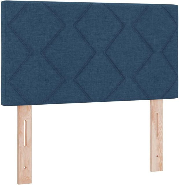 vidaXL Kopfteil mit integrierter Beleuchtung in Blau, gepolstertes Stoff-Design mit Holzrahmen, Breite: 180 cm - Bild 1