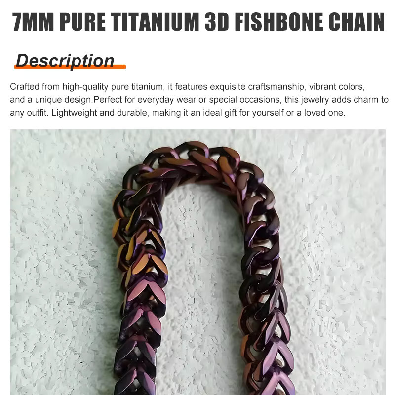 i-souled Halskette Titan, Fischgrätenkette, 7 mm, Unisex - Bild 5