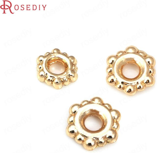 Rosediy Spacer Perlen, Messing, Goldfarbe, 4mm 6mm 8mm - Bild 1