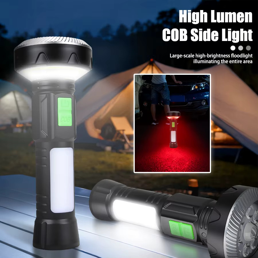 USB wiederaufladbare LED COB Taschenlampe mit 11 Beleuchtungsmodi und Schwanzmagnet in Schwarz für Outdoor, Camping und Notfälle - Bild 4