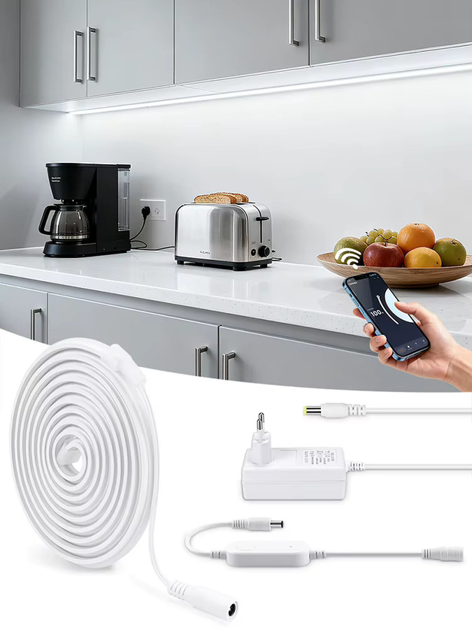 CHNAITEKE COB LED Streifen in Weiß mit Silikon Neon Gehäuse, dimmbar und mit Timer, kompatibel mit Tuya Smart Life App, WiFi, Alexa und Google Assistant - Bild 6