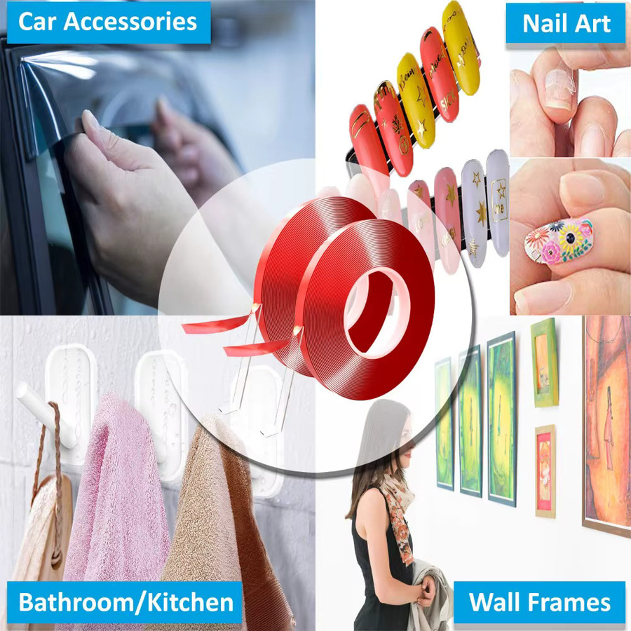 Transparentes rotes Filmband für Telefone und Tablets, 0,2 mm Dicke, 3 m Länge - Bild 4