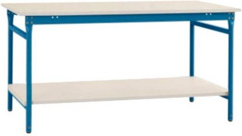 Manuflex BB5221.5007 Komplett-Beistelltisch BASIS stationär mit Melamin-Platte und Zwischenboden, B/T/H: 150 x 80 x 78 cm - Bild 1